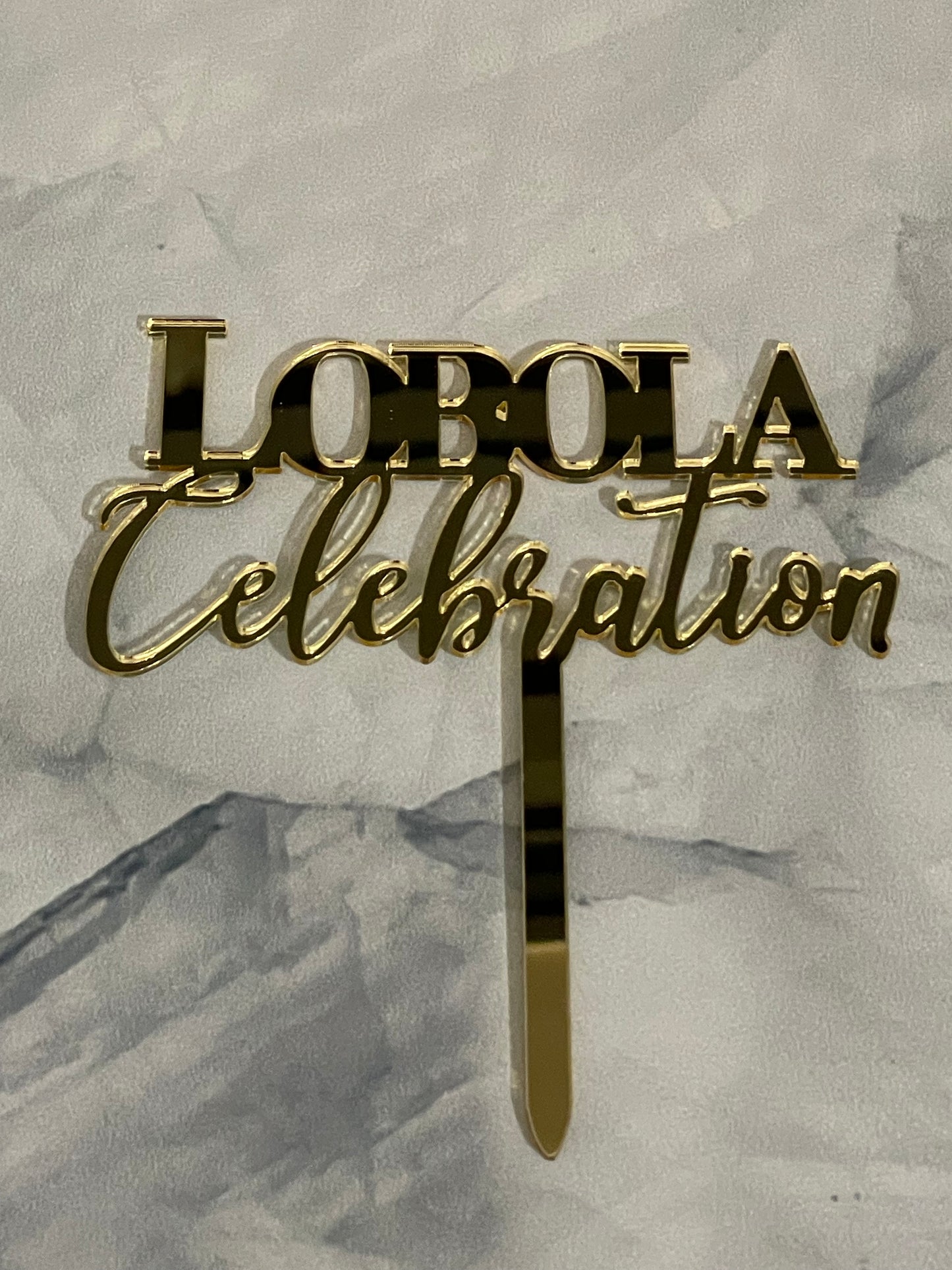 Thick Acrylic Lobola Celebration Cake Topper