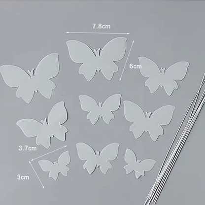 White Butterflies Cake Toppers