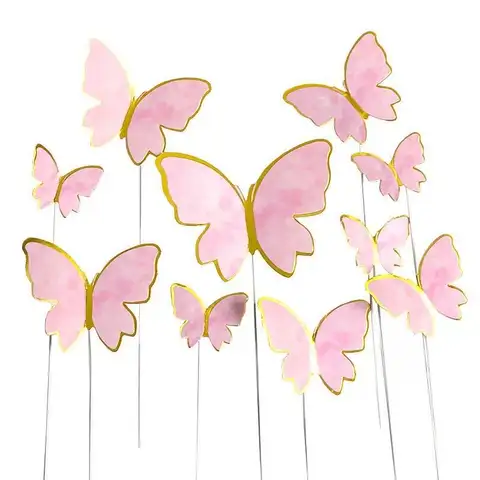 Pink Butterflies Cake Toppers