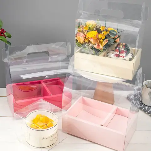 Transparent Flower Bento Cake Box