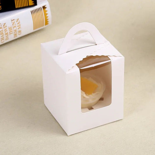 Portable Single Cup Cake Box - 10 pcs