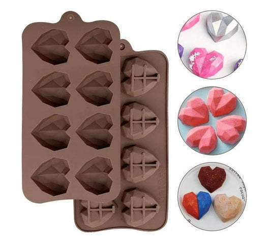 Vedini 6 Cavity Heart Shapped 3D Silicone Mold