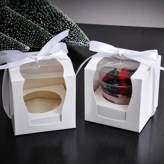 Single Cup Cake Box excluding Ribbon - 10 pcs