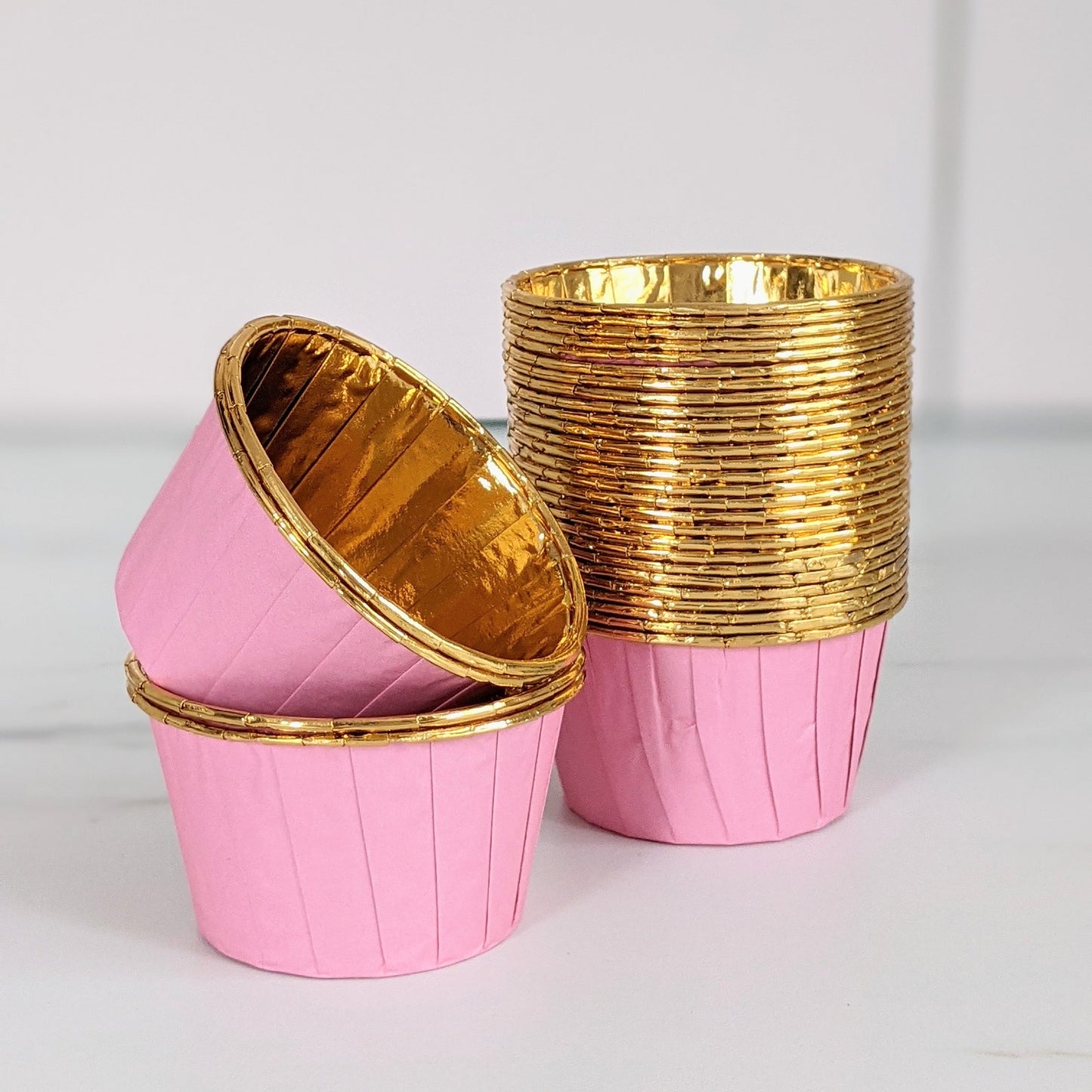 Pink Aluminum Foil Cup Cakes Baking Cups