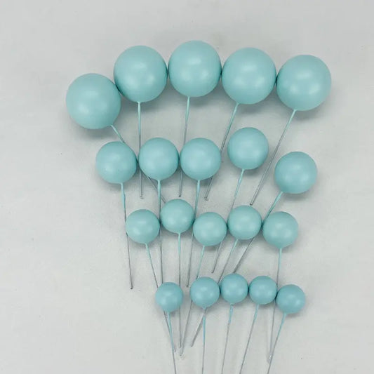Baby Blue Faux Balls Cake Decorations