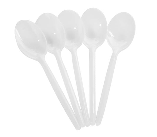 Disposable White Dessert Spoons