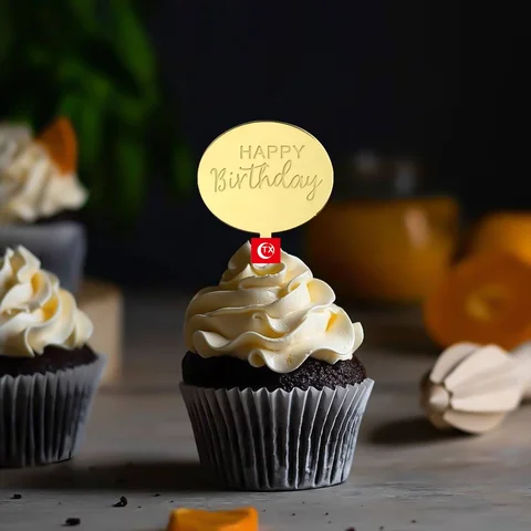 Mini Happy Birthday Cup Cake Topper