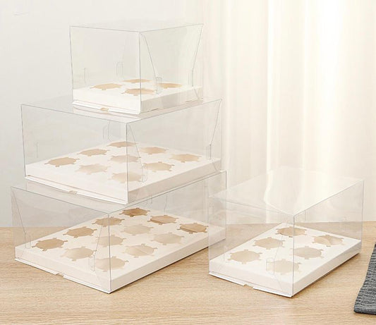 Clear Cup Cake Box including Inserts