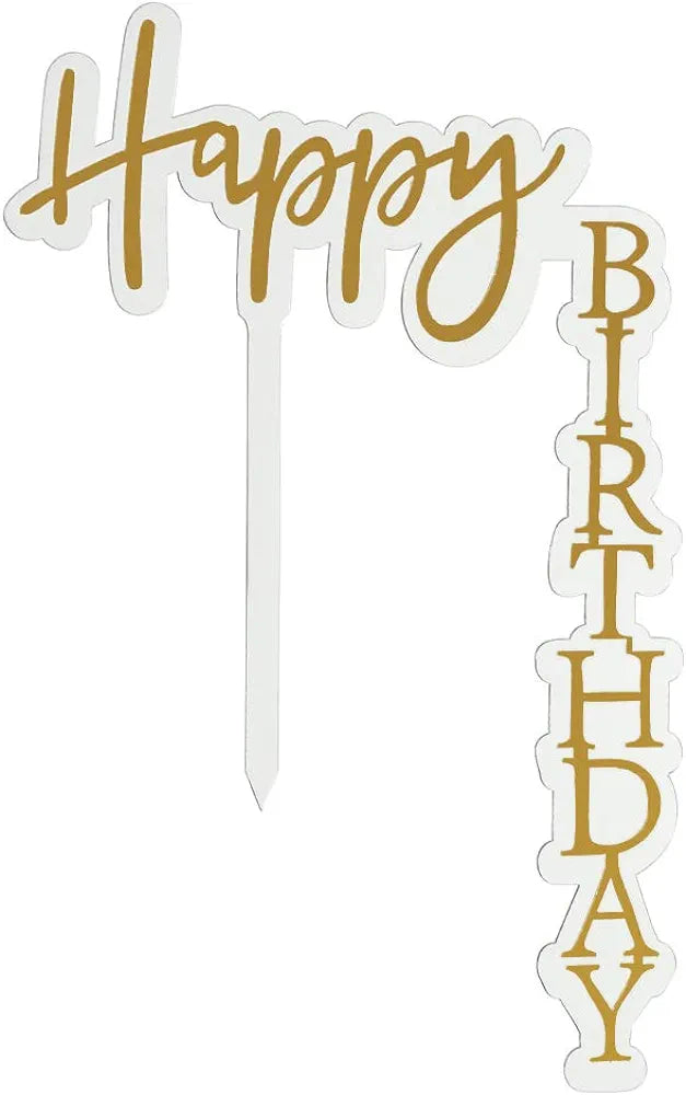 Right Angled Happy Birthday Cake Topper