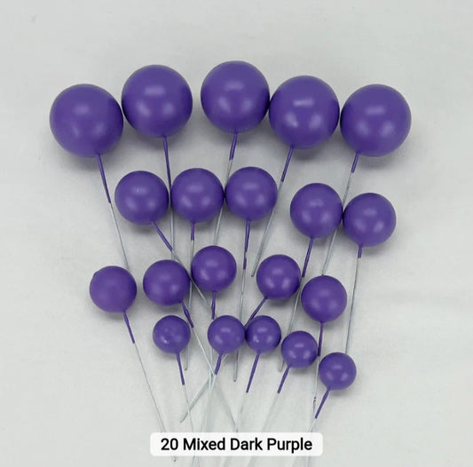 Purple Faux Balls Cake Decorations