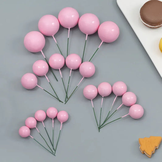 Baby Pink Faux Balls Cake Decorations