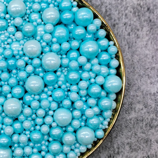 50g Blue Mixed Size Sugar Pearls