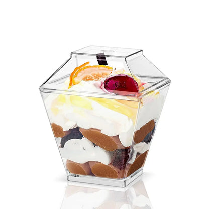 25 pcs Acrylic Dessert Cups with Lid