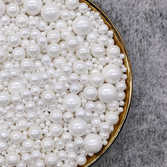 White Mixed Size Sugar Pearls