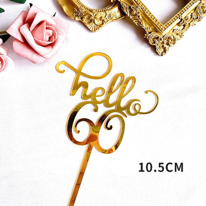 Hello Number Cake Topper