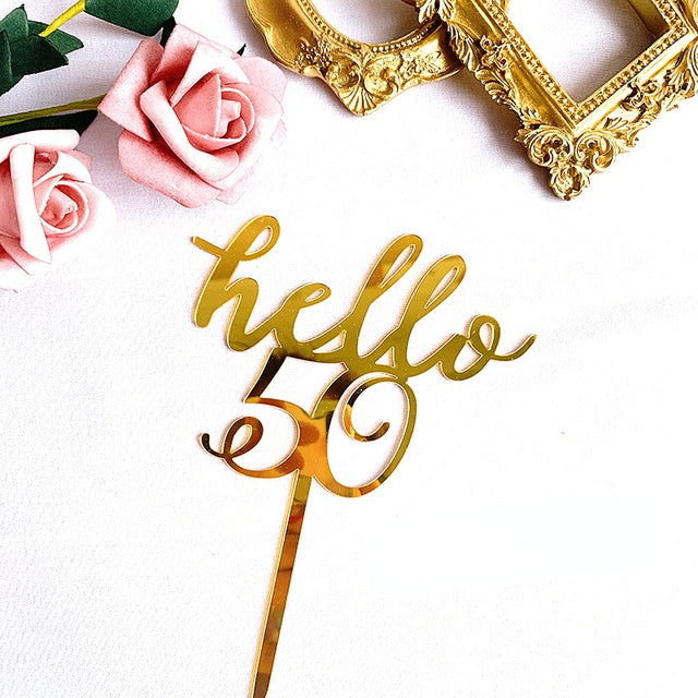 Hello Number Cake Topper